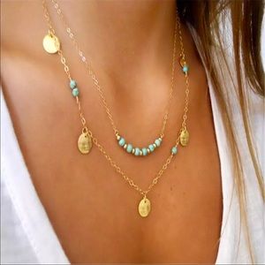 🎉HP🎉New Aqua Layered Bohemian Necklace